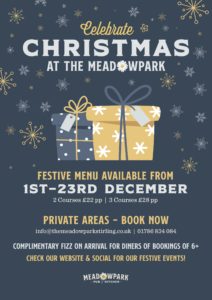 Christmas and Festive Nights at The Meadowpark Bridge of Allan Stirling - Book Online